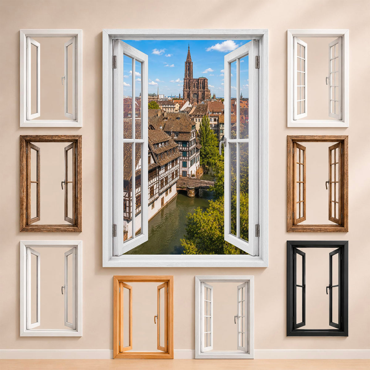 Trompe-l'œil fenêtre personnalisé, votre destination — Strasbourg