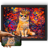 Style Nous transformons la photo de votre chat en graffiti, couronne dorée, paysage