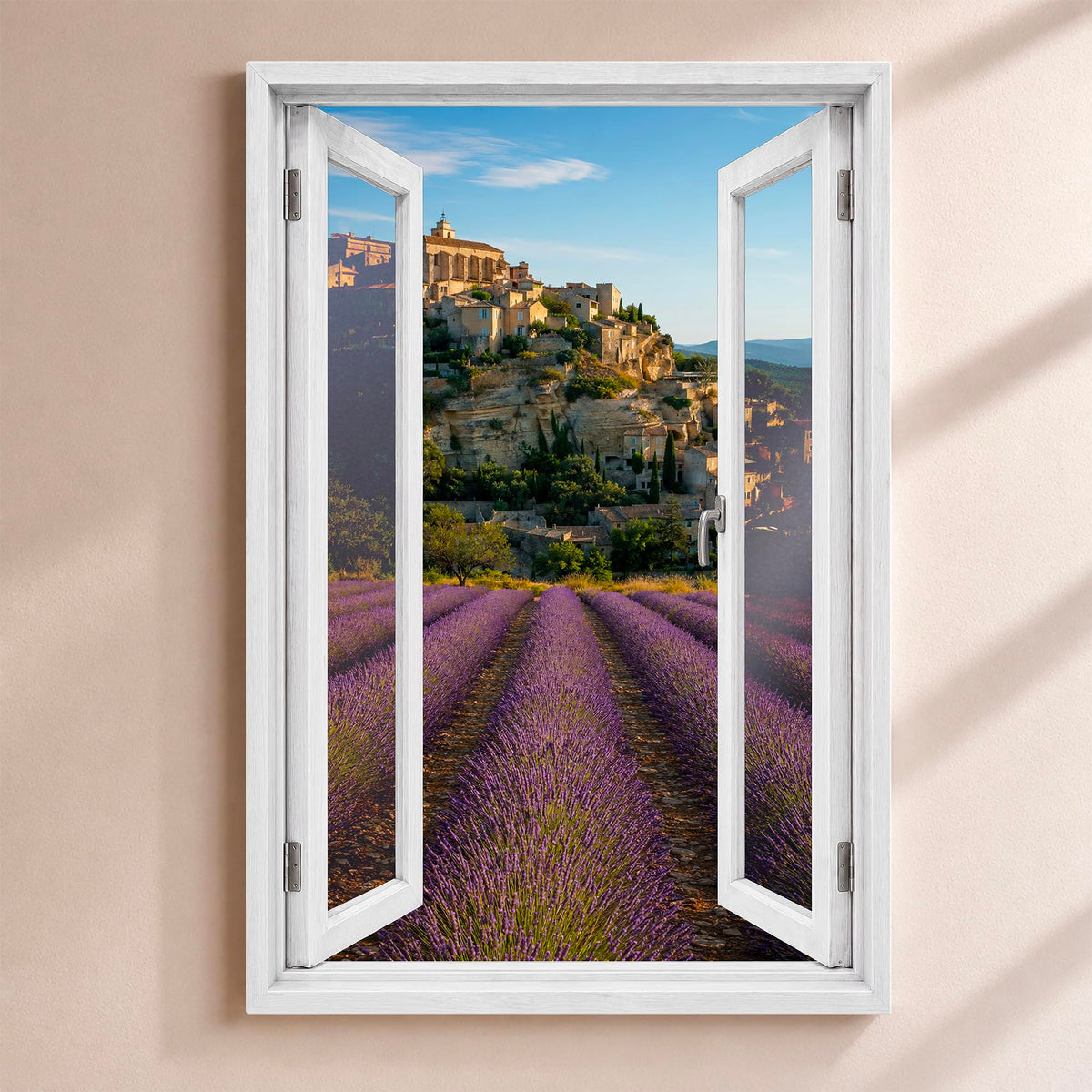 Trompe-l'œil fenêtre personnalisé, votre destination — Provence Gordes