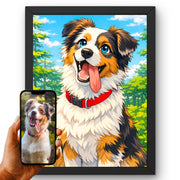 Portrait chien manga et caricature