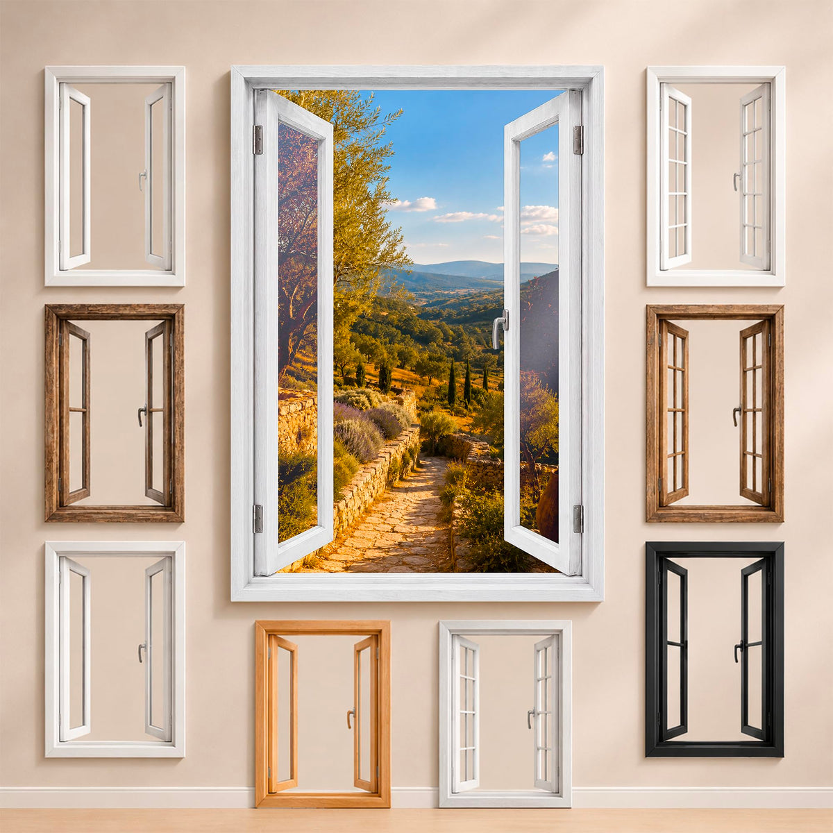 Trompe-l'œil fenêtre personnalisé, votre destination — Provence