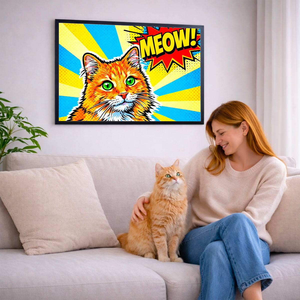 Portrait chat paysage, styles d'artiste — Pop Art