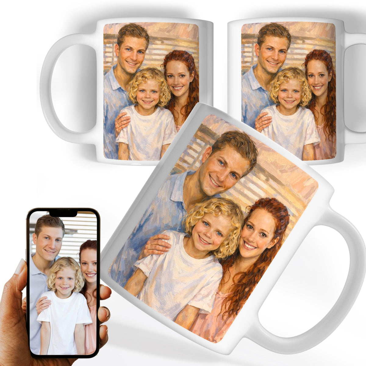 Mug d'après votre photo, en peinture à l'huile
