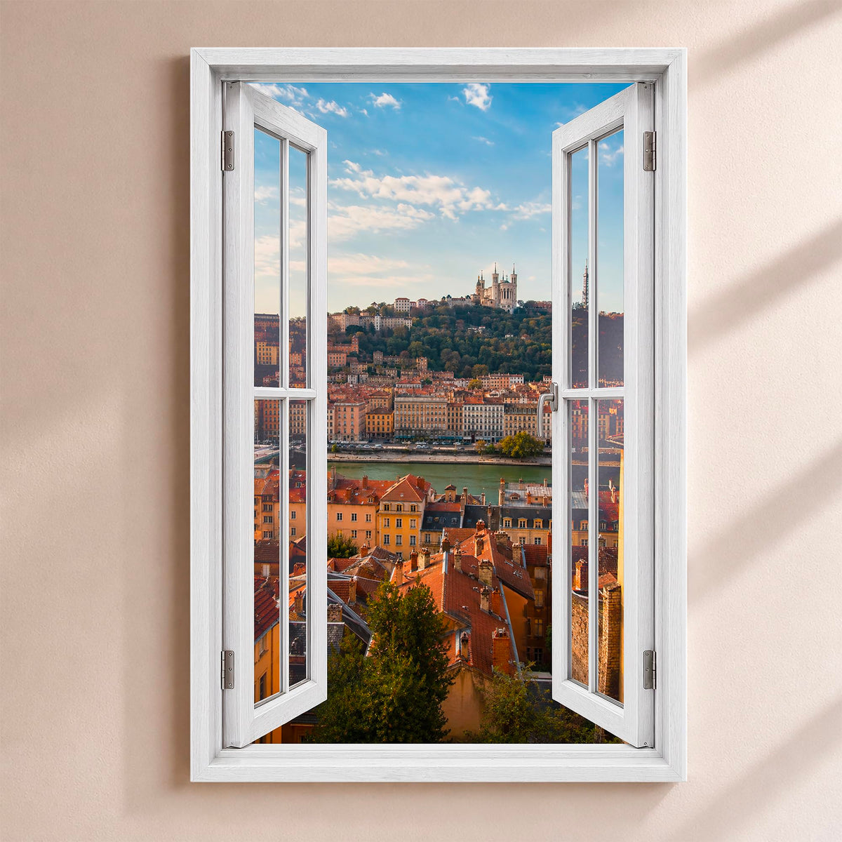 Trompe-l'œil fenêtre personnalisé, votre destination — Lyon