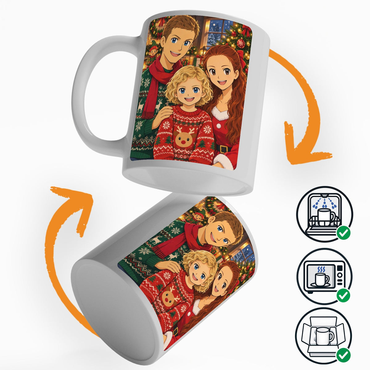Mug manga de Noël d'après votre photo