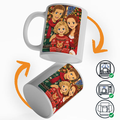 Mug manga de Noël d'après votre photo