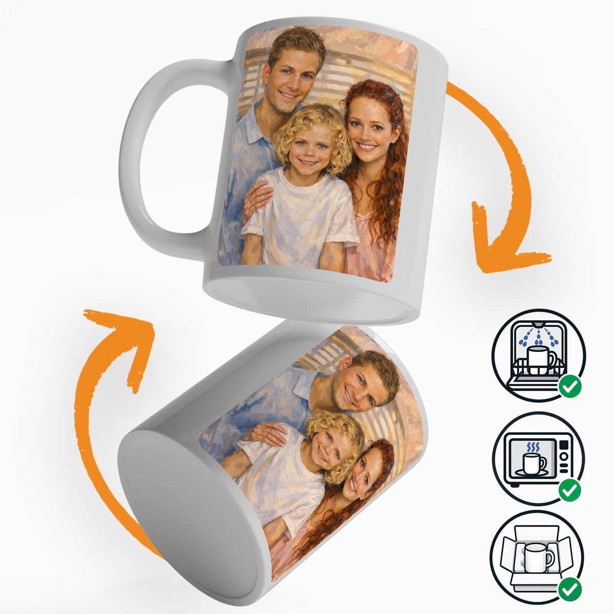 Mug d'après votre photo, en peinture à l'huile