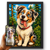 Style Nous transformons la photo de votre chien en caricature en couleur