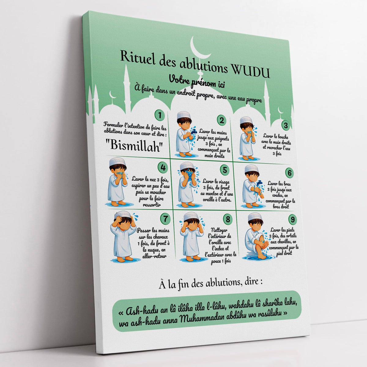 Affiche des ablutions illustrée, 4 versions — Homme