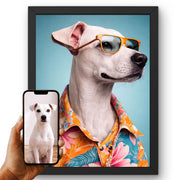 Déco murale portrait chien ou chat costumé d'après photo — Surfeur