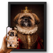 Déco murale portrait chien ou chat costumé d'après photo — Empereur