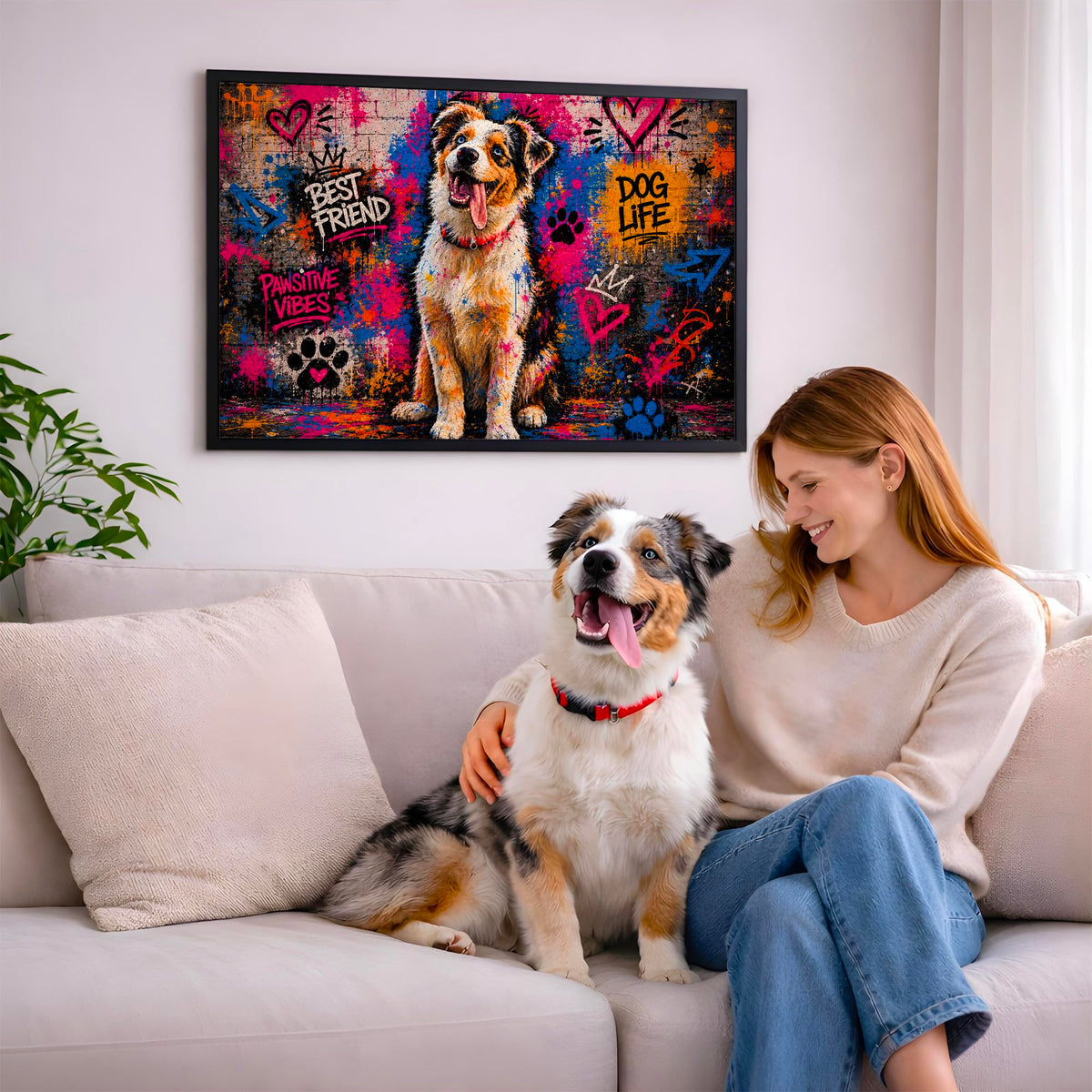 Portrait chien paysage, styles d'artiste — Street Art