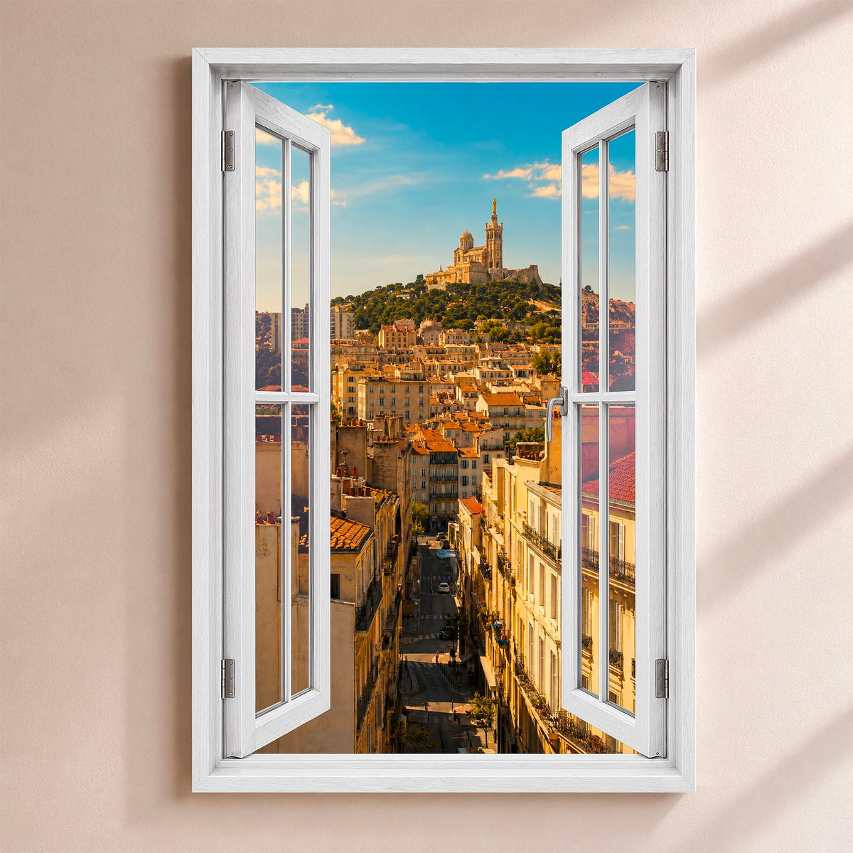 Trompe-l'œil fenêtre personnalisé, votre destination — Marseille Endoume