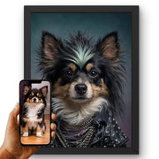Déco murale portrait chien ou chat costumé d'après photo — Rockeur