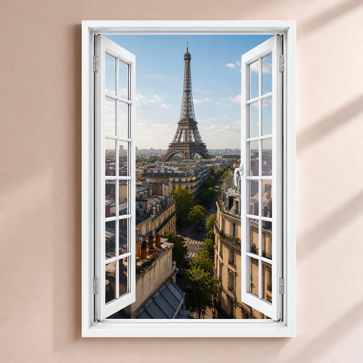 Trompe-l'œil fenêtre personnalisé, votre destination — Paris Haussmann