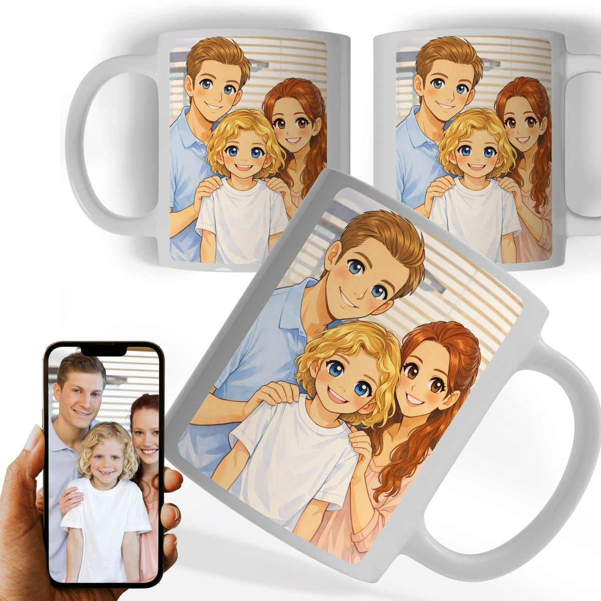 Mug manga personnalisé d'après votre photo