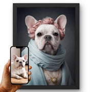 Déco murale portrait chien ou chat costumé d'après photo — Duchesse