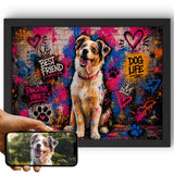 Style Nous transformons la photo de votre chien en street art, format paysage