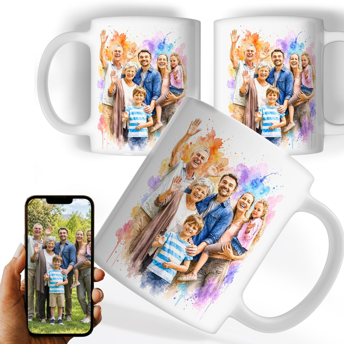 Mug d'après votre photo, en éclats de couleurs