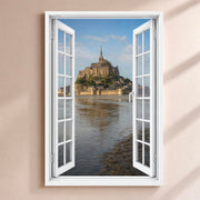 Trompe-l'œil fenêtre personnalisé, votre destination — Mont Saint-Michel