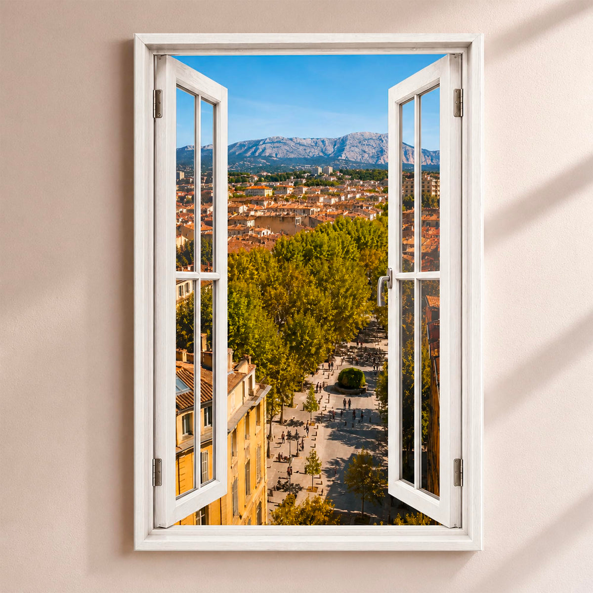Trompe-l'œil fenêtre personnalisé, votre destination — Aix-en-Provence