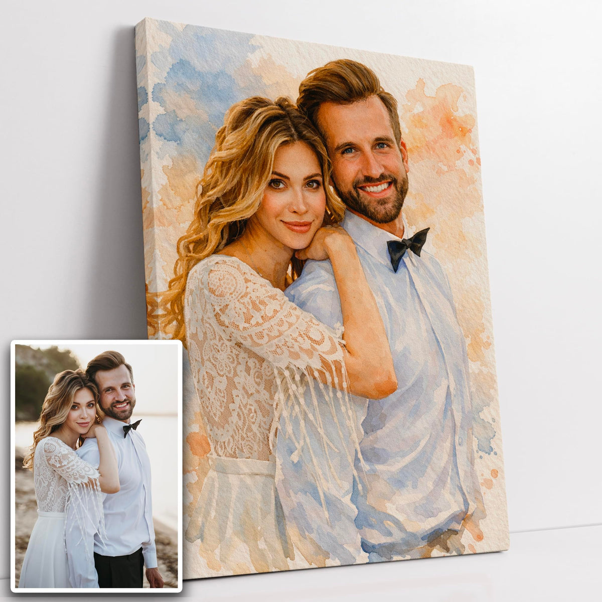 Portrait couple d'après photo, 10 styles d'artiste