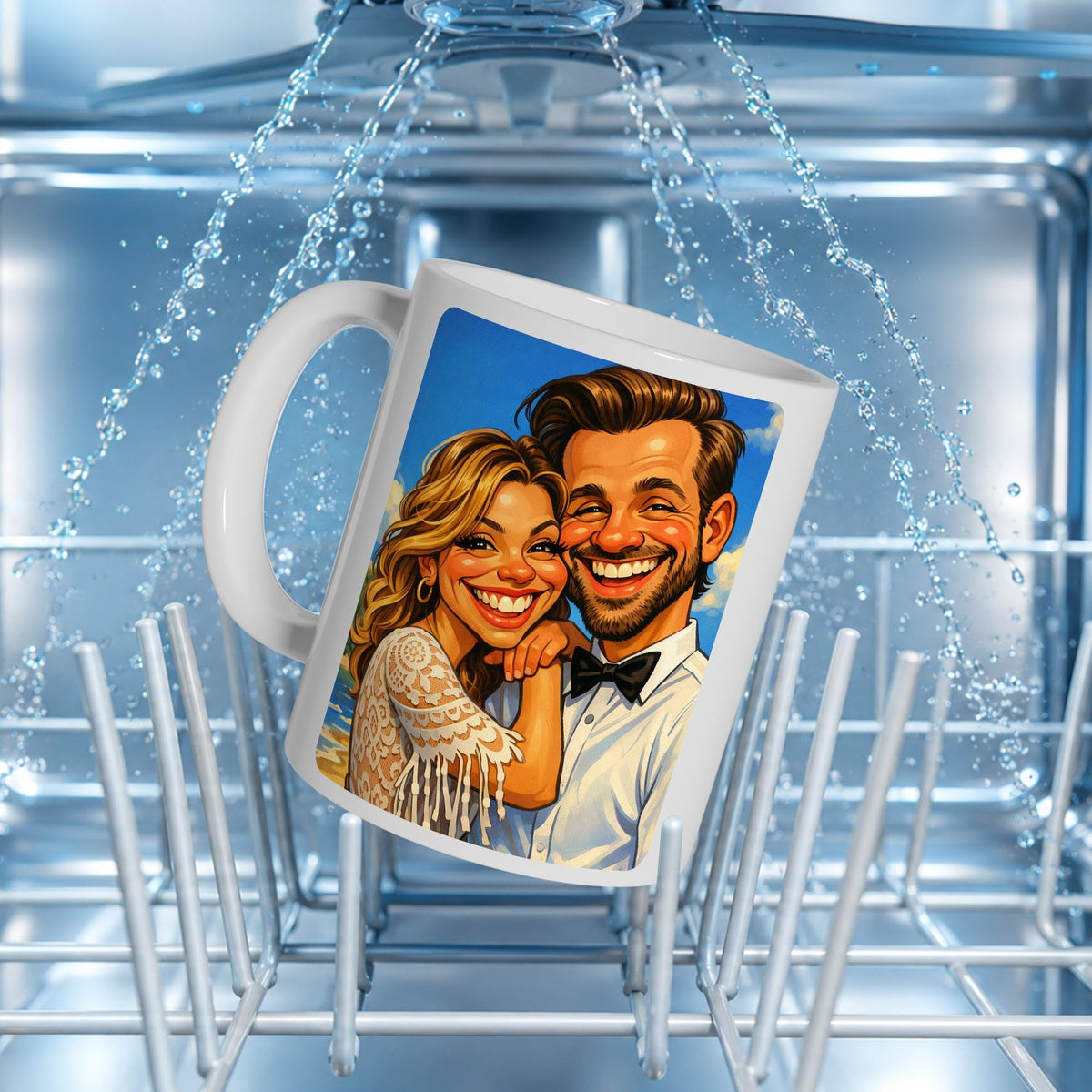 Mug caricature d'après votre photo, en couleur
