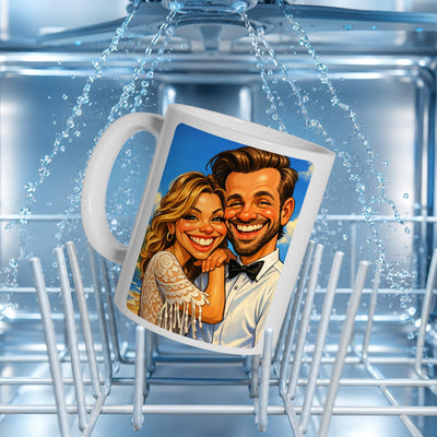 Mug caricature d'après votre photo, en couleur