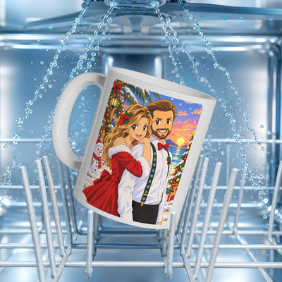 Mug manga de Noël d'après votre photo