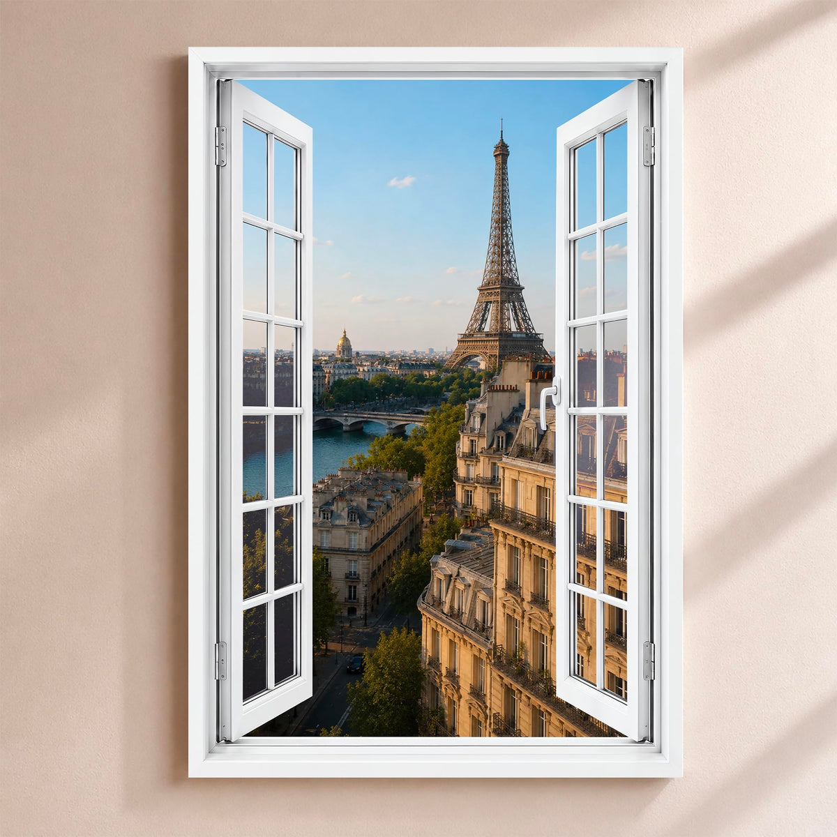 Trompe-l'œil fenêtre personnalisé, votre destination — Paris Tour Eiffel