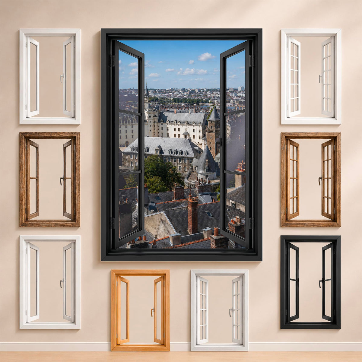 Trompe-l'œil fenêtre personnalisé, votre destination — Nantes