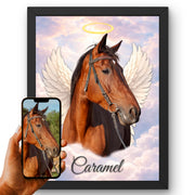 Portrait hommage animal d'après photo — Cheval en Couleur