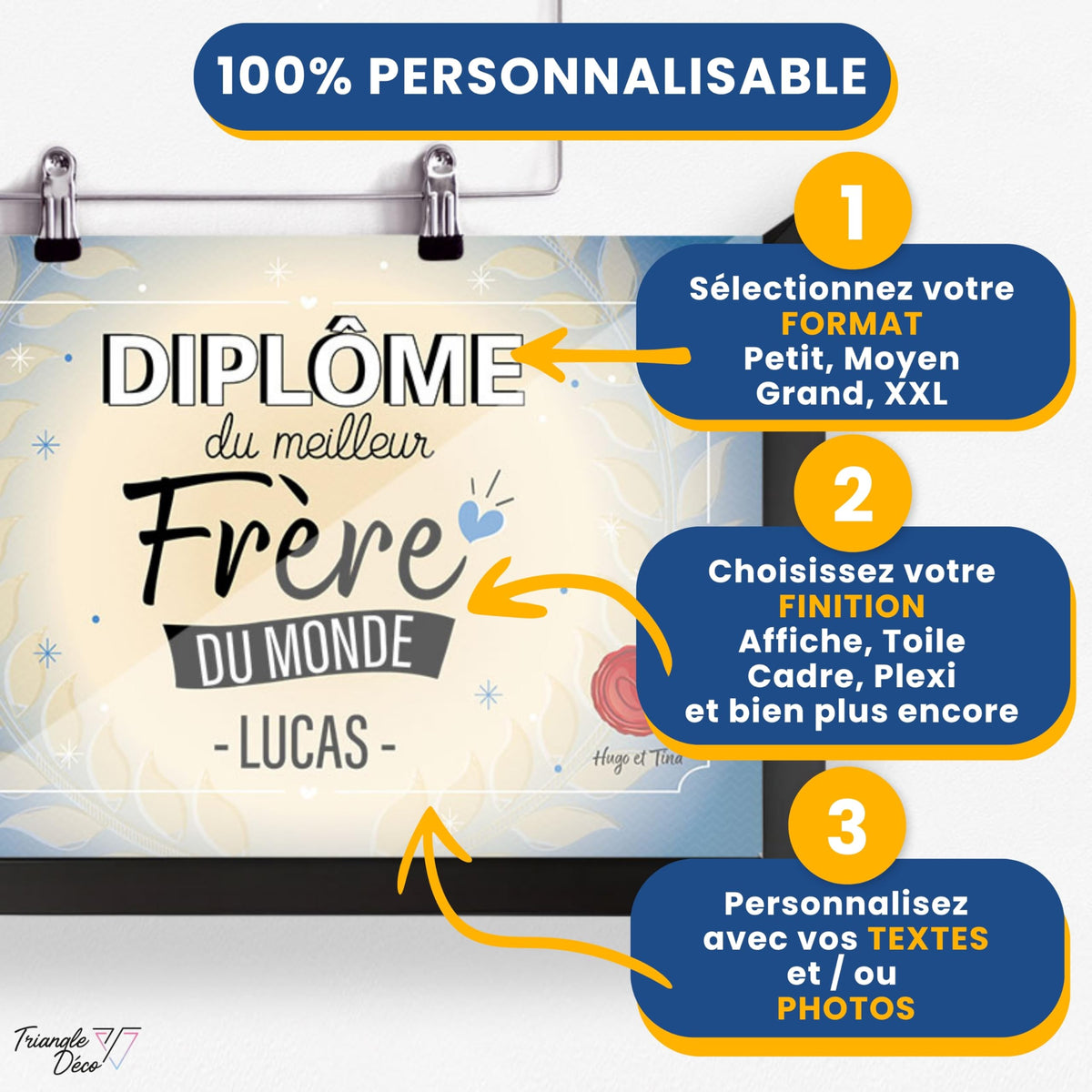 Diplôme humoristique personnalisé au prénom — Frère