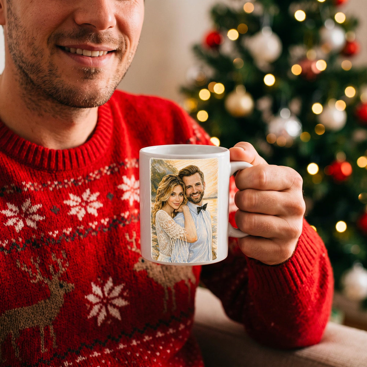 Mug d'après votre photo, aux crayons de couleur