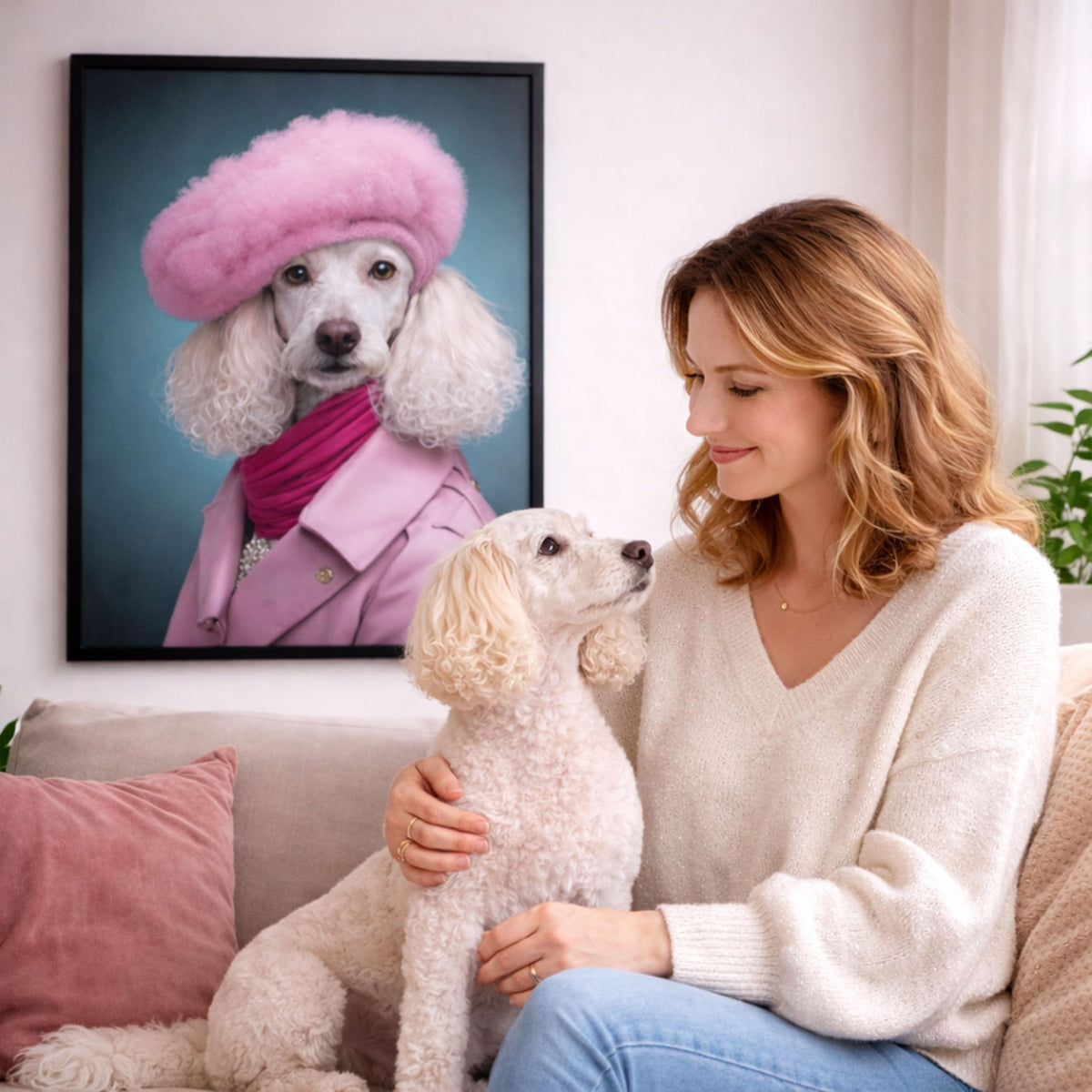 Déco murale portrait chien ou chat costumé d'après photo — Miss