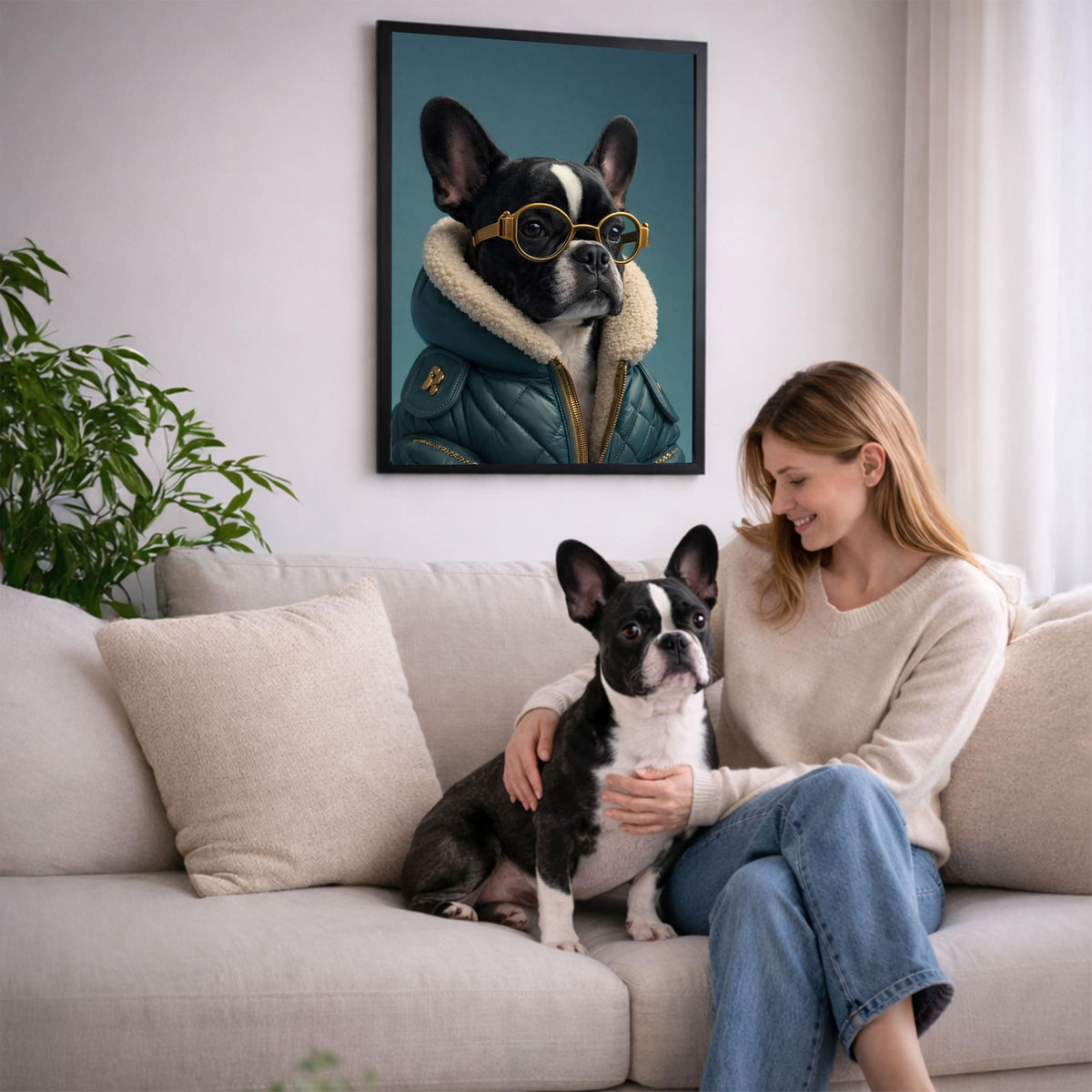 Déco murale portrait chien ou chat costumé d'après photo — Urbain