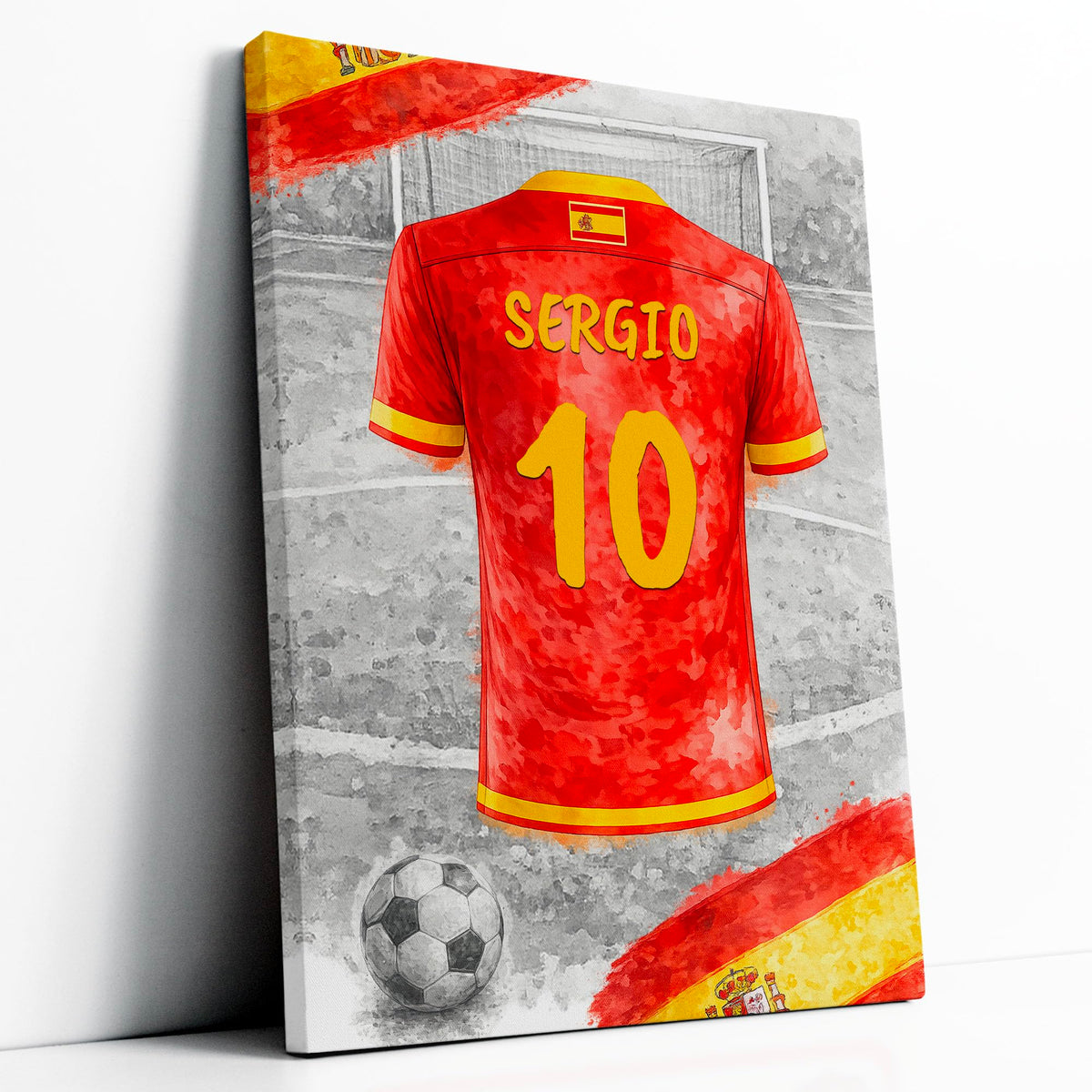Maillot de foot personnalisé, nom et numéro — 6 - Espagne