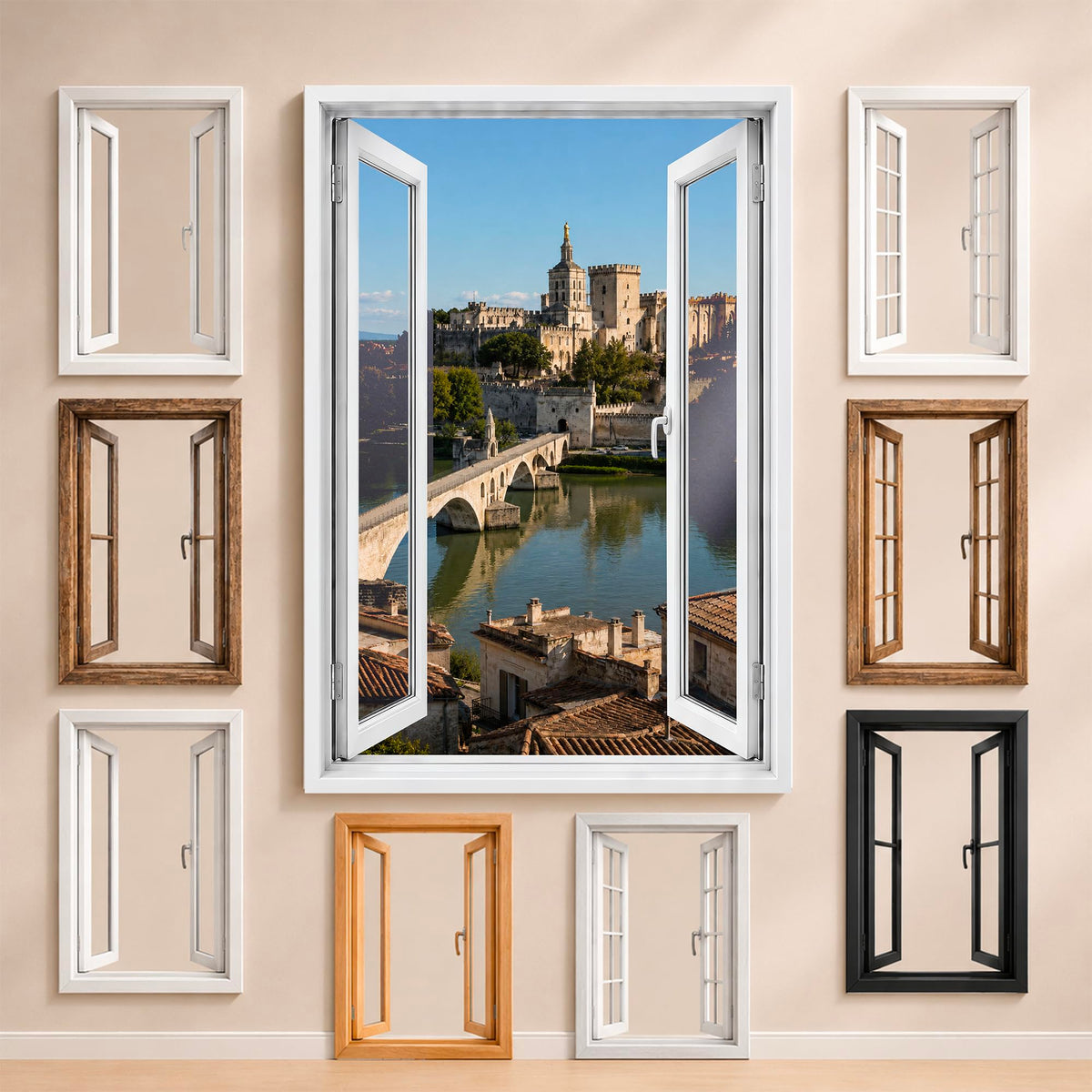 Trompe-l'œil fenêtre personnalisé, votre destination — Avignon