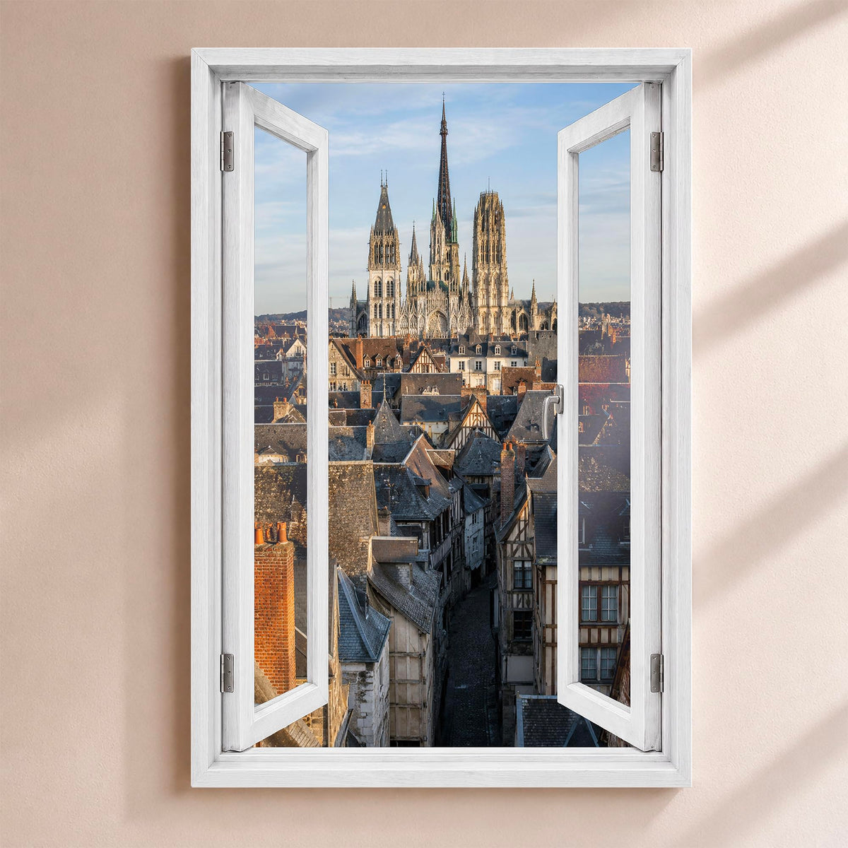 Trompe-l'œil fenêtre personnalisé, votre destination — Rouen