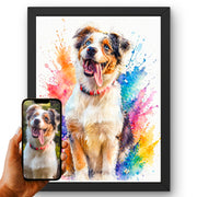Portrait chien d'après photo, styles d'artiste — Éclats de Couleurs