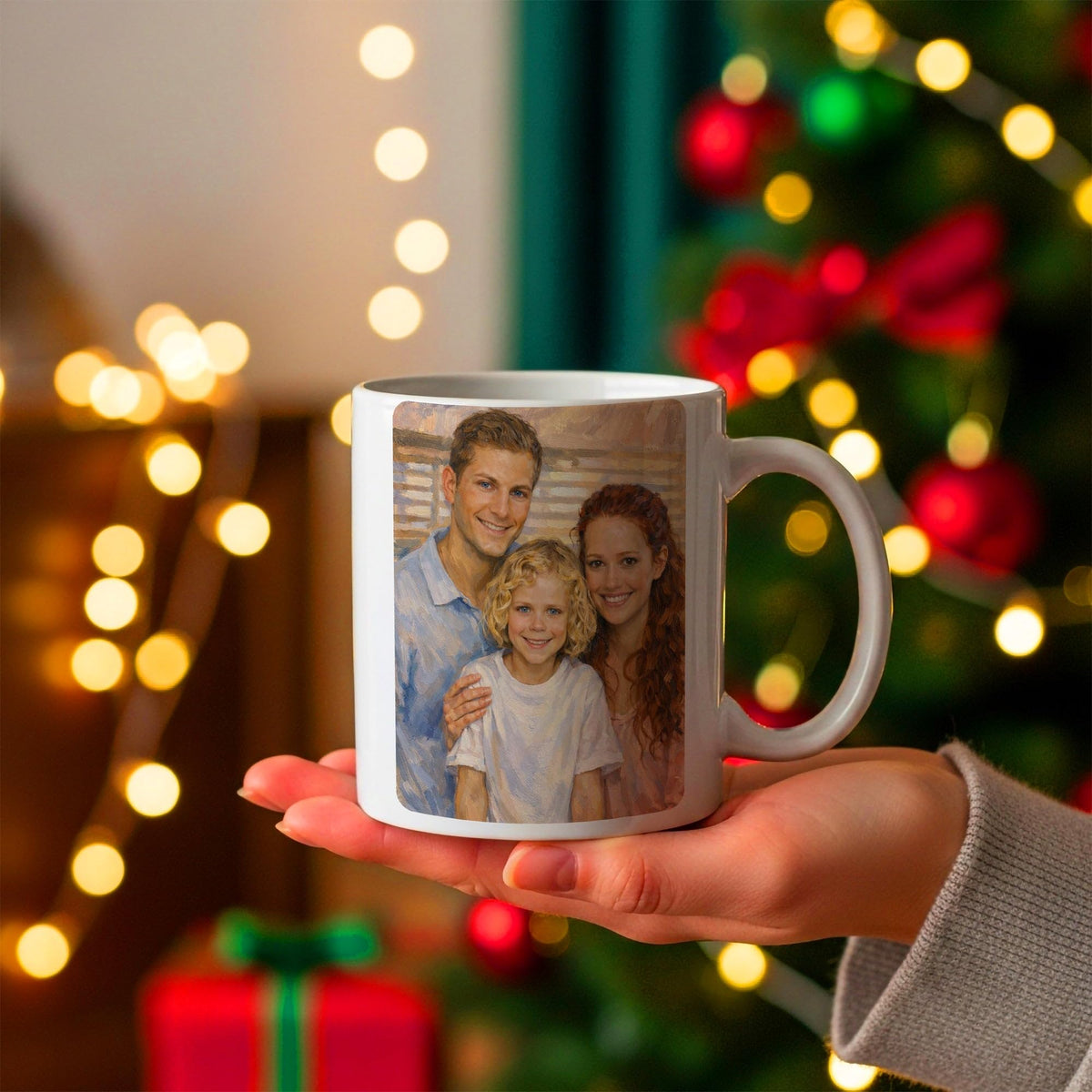 Mug d'après votre photo, en peinture à l'huile