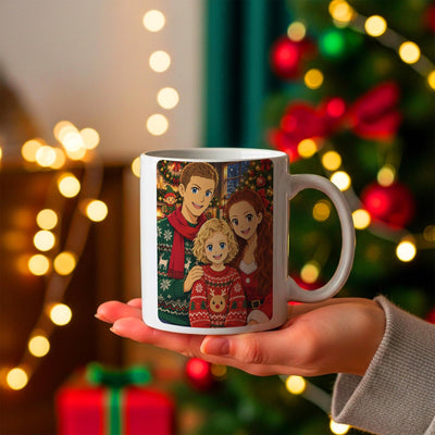 Mug manga de Noël d'après votre photo
