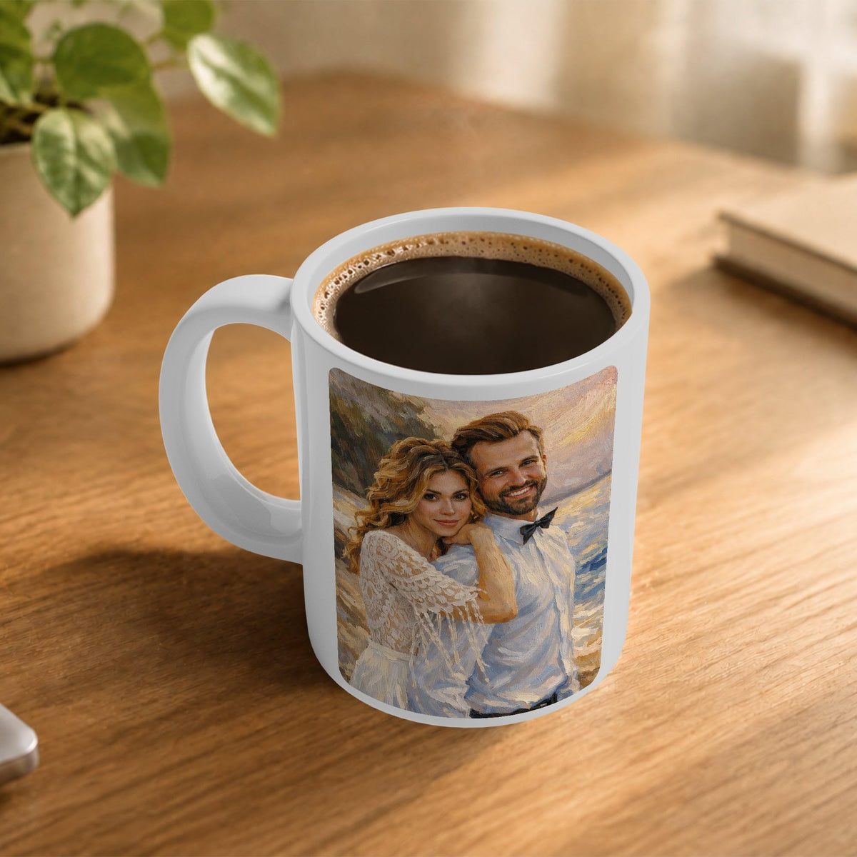 Mug d'après votre photo, en peinture à l'huile