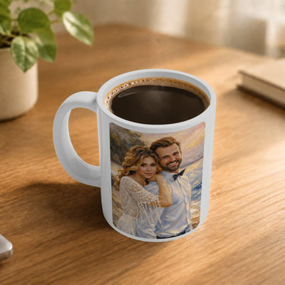Mug d'après votre photo, en peinture à l'huile