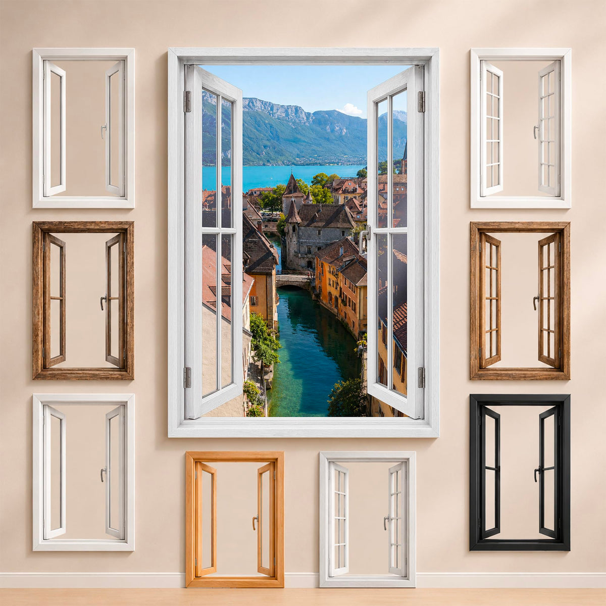 Trompe-l'œil fenêtre personnalisé, votre destination — Annecy