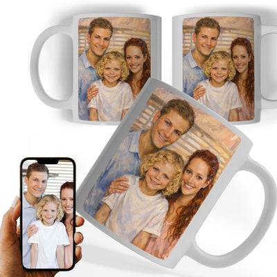 Mug d'après votre photo, en peinture à l'huile
