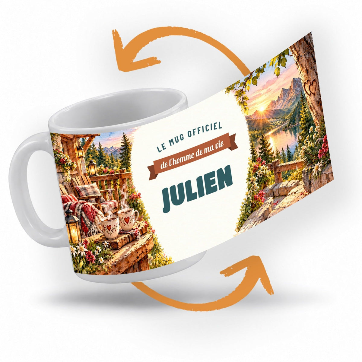 Mug couple personnalisé homme avec son prénom