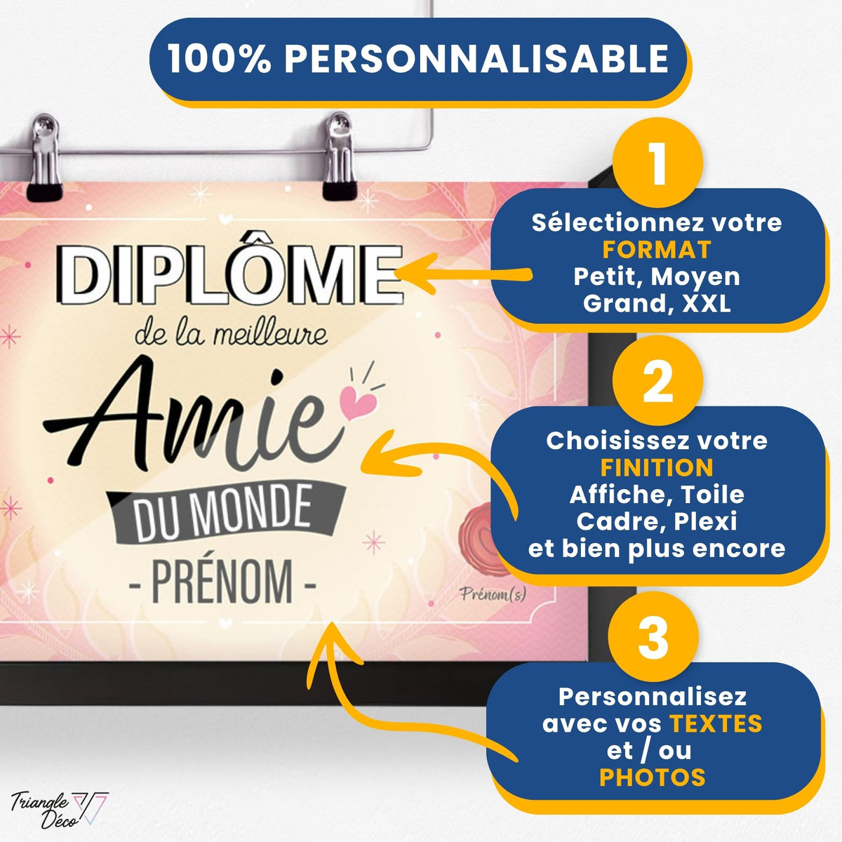 Diplôme humoristique personnalisé au prénom — Amie