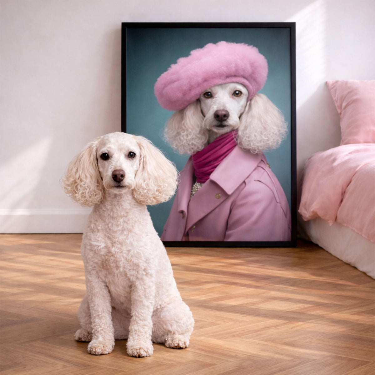 Déco murale portrait chien ou chat costumé d'après photo — Miss