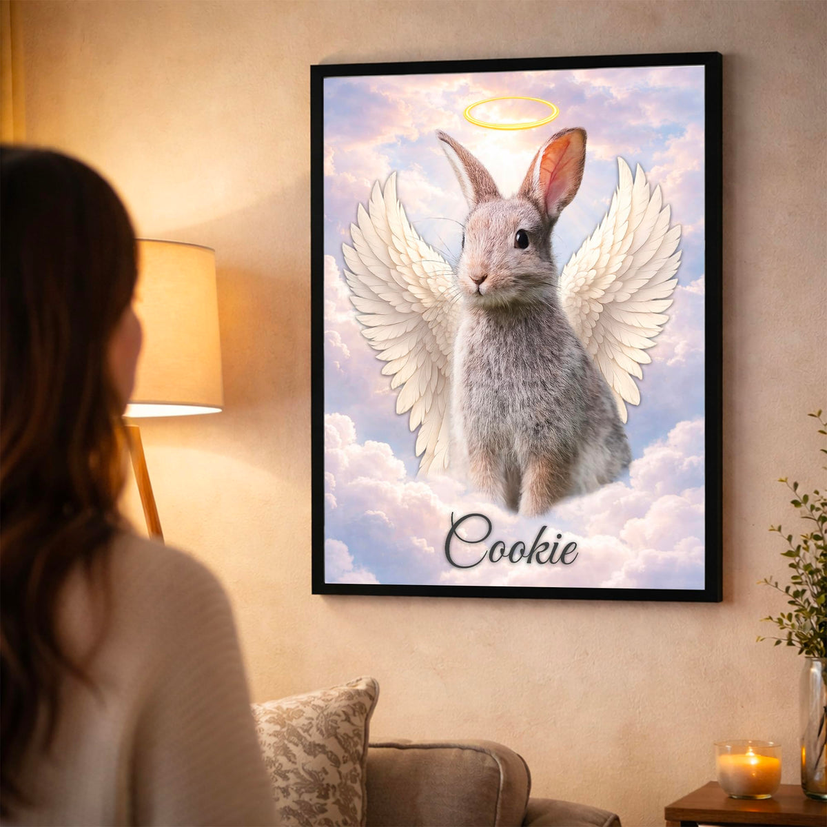 Portrait hommage animal d'après photo — Lapin en Couleur